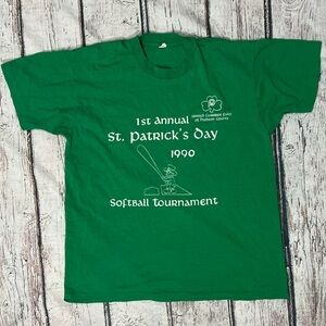 Vintage 1st Annual St. Patrick's Day 1990 Softball Tournament Irish Tshirt